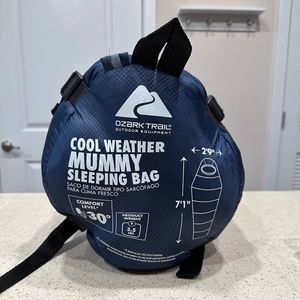 Ozark Trail, Cool Weather Mummy Sleeping Bag for Adult, Blue